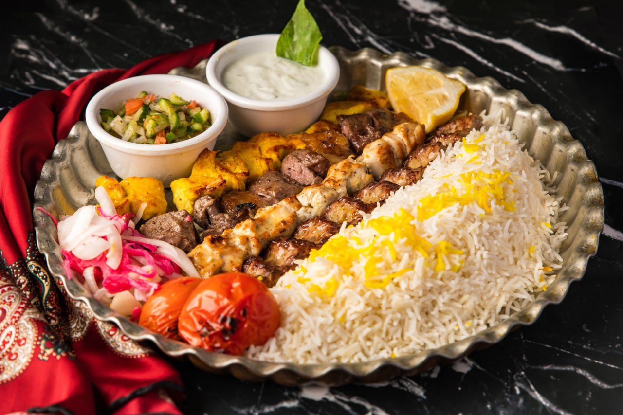 Alvand mix grill platter with kebabs and rice